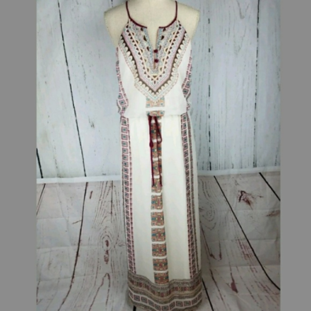 BISOU BISOU Boho Hippie Maxi shoulder baring